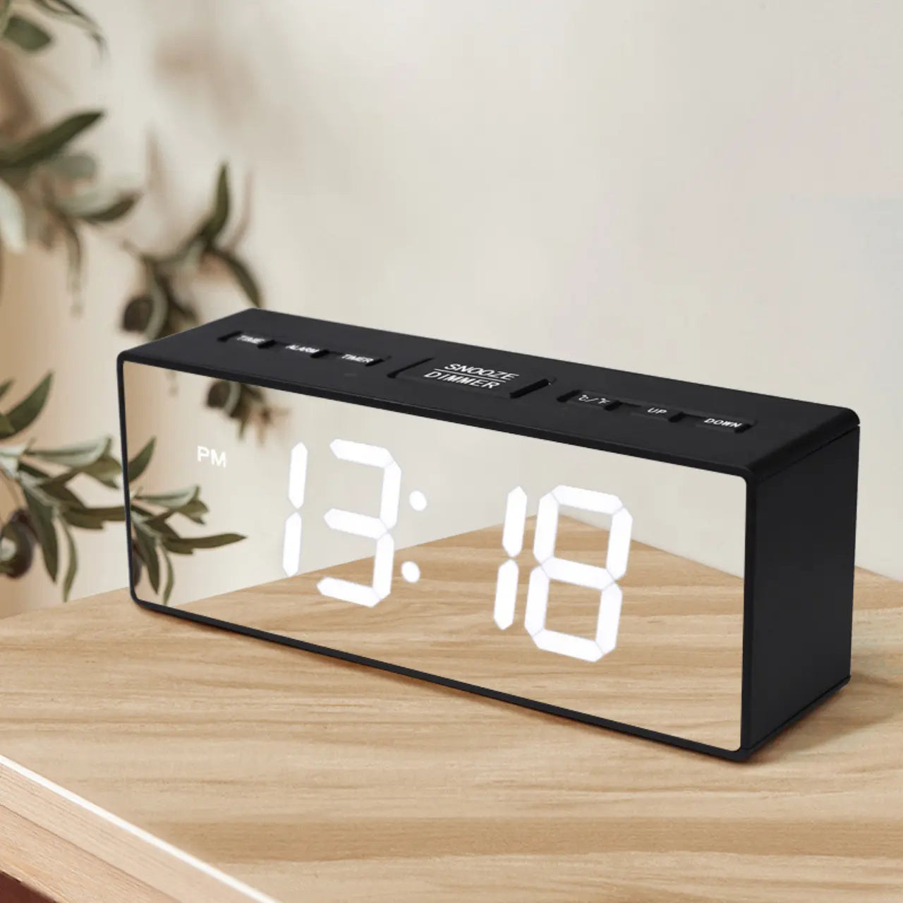 Digital Alarm Clock for Bedroom - Large Mirror Display, USB Port, Loud Alarm for Heavy Sleepers, Adjustable Brightness, Snooze Feature, Daylight Saving Time, 12/24 Hour Format, Decorative Electric Desk Clock