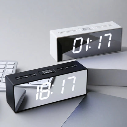 Digital Alarm Clock for Bedroom - Large Mirror Display, USB Port, Loud Alarm for Heavy Sleepers, Adjustable Brightness, Snooze Feature, Daylight Saving Time, 12/24 Hour Format, Decorative Electric Desk Clock